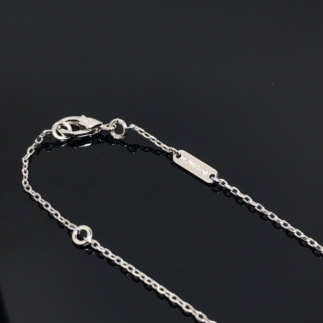 [Liorra]CLOVER PIETERSITE SILVER LONG NECKLACE