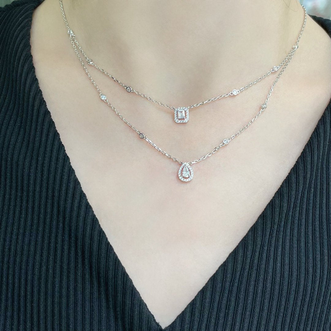 [Liorra]MY TWIN 2 ROW DIAMOND NECKLACE
