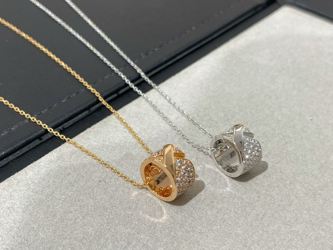 [Liorra]LIENS EVIDENCE DIAMOND PAVED NECKLACE