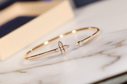 [Liorra]IDYLLE GOLD OPEN BRACELET DIAMOND PAVED