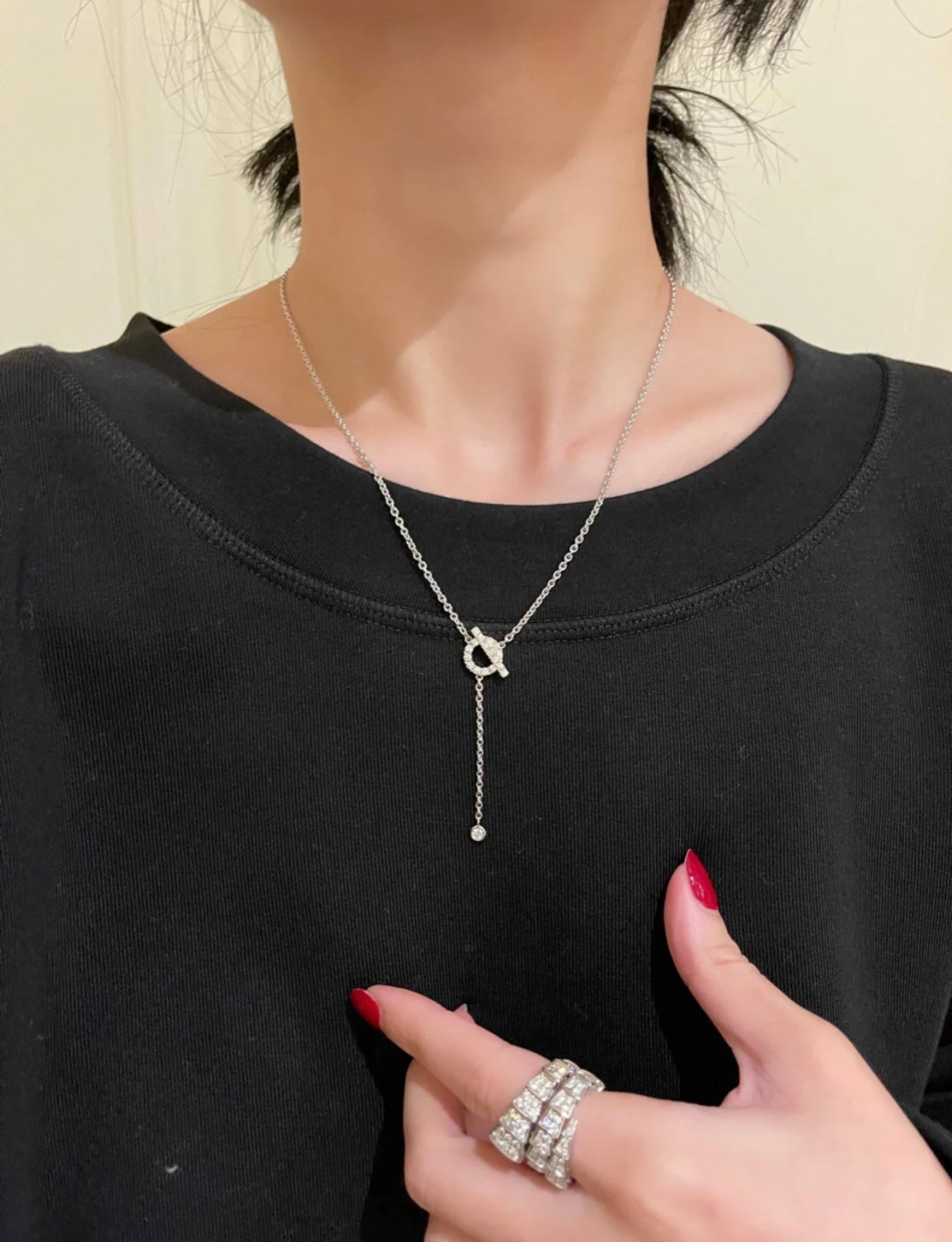 [Liorra]FINESSE SILVER DIAMOND NECKLACE