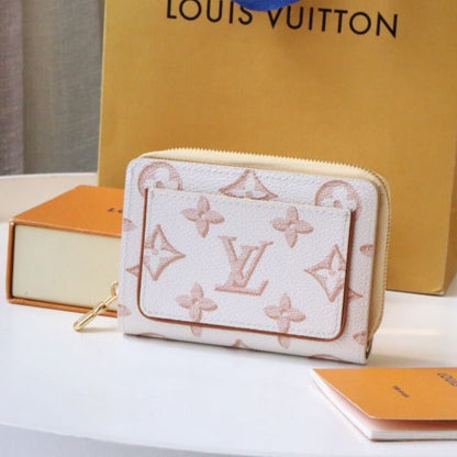 LOU WALLET 11.5 WHITE PINK MONOGRAM CANVAS