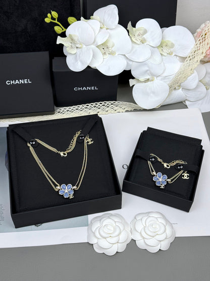 [Liorra]VOLTE New Blue Floral Double-Layer Bracelet