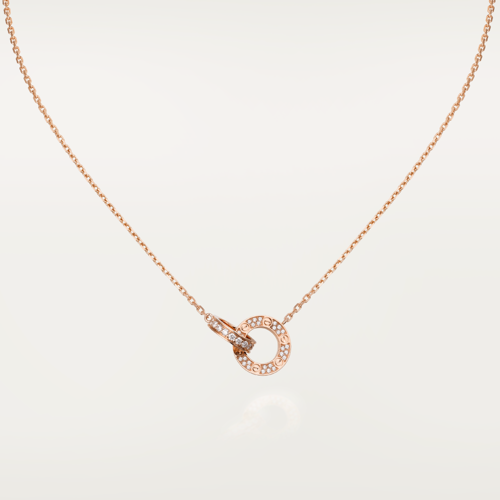 [Liorra]LOVE 7.6MM NECKLACE Liorra GOLD AND SILVER  FULL DIAMOND