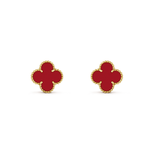 [Liorra]CLOVER MINI 9.5MM CARNELIAN EARRINGS