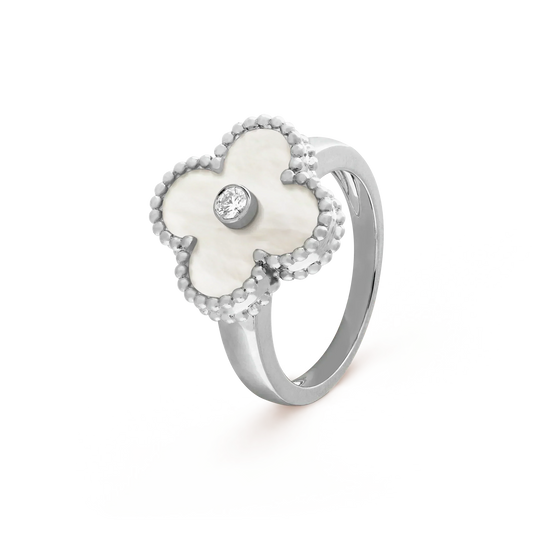 [Liorra]CLOVER SILVER MOP DIAMOND RING