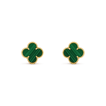 [Liorra]CLOVER MEDIUM 1 MOTIFS MALACHITE  EARRINGS