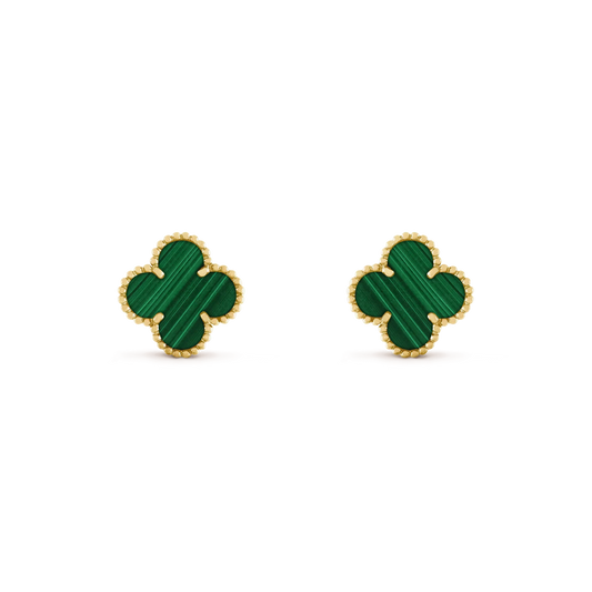 [Liorra]CLOVER MEDIUM 1 MOTIFS MALACHITE  EARRINGS