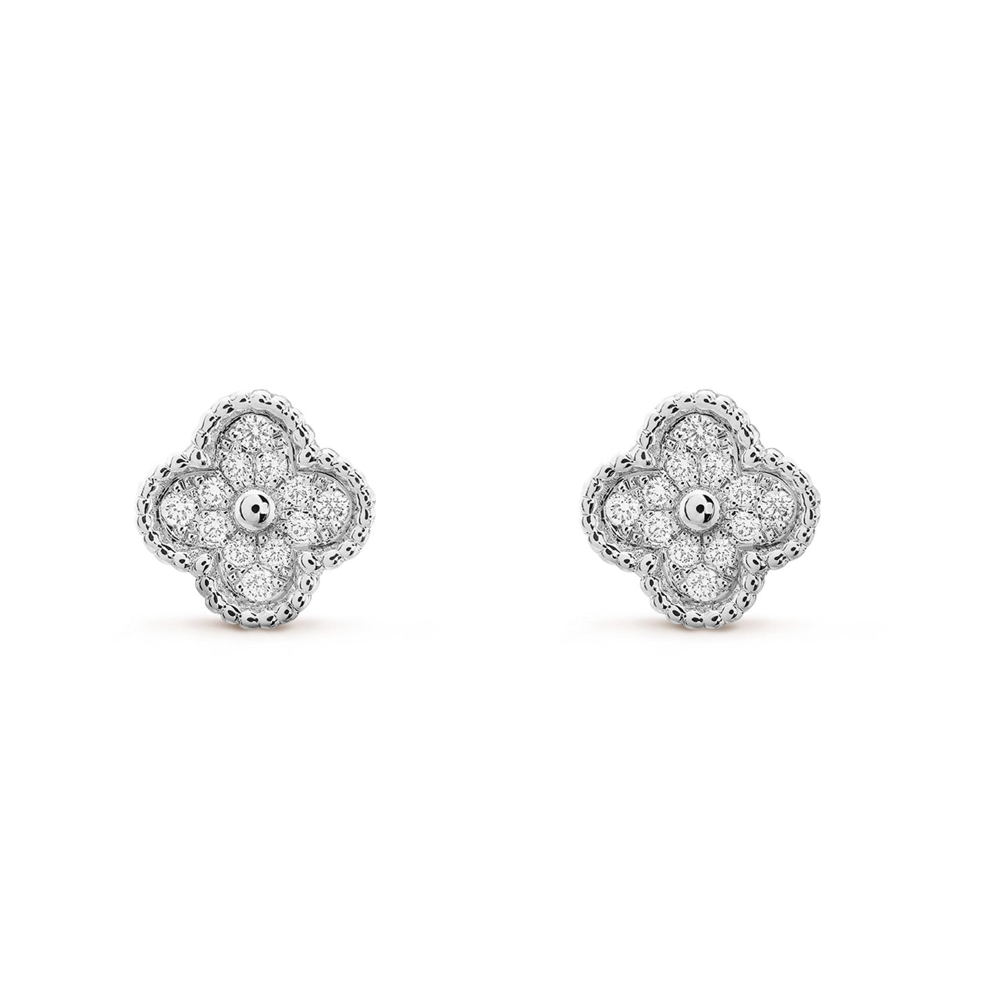 [Liorra]CLOVER MINI DIAMOND STUD EARRINGS