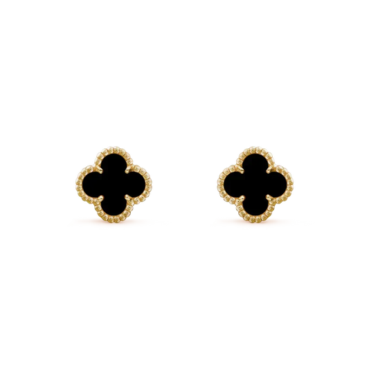 [Liorra]CLOVER MINI 9.5MM BLACK MOP EARRINGS
