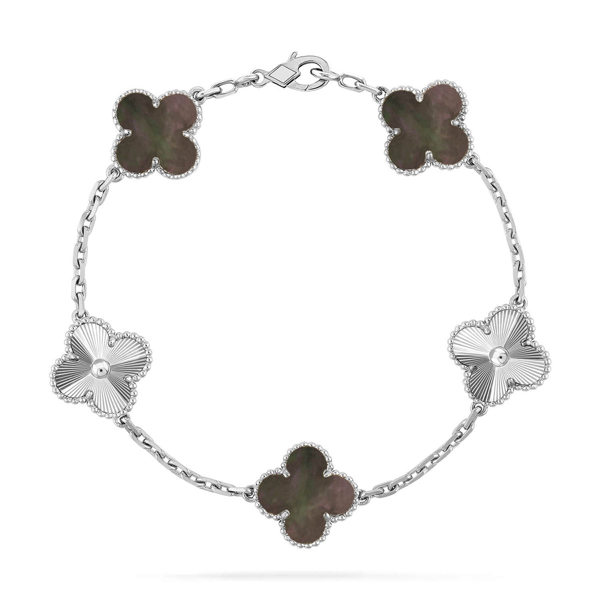 [Liorra] CLOVER 5 MOTIF GRAY MOP BRACELET COLLECTION