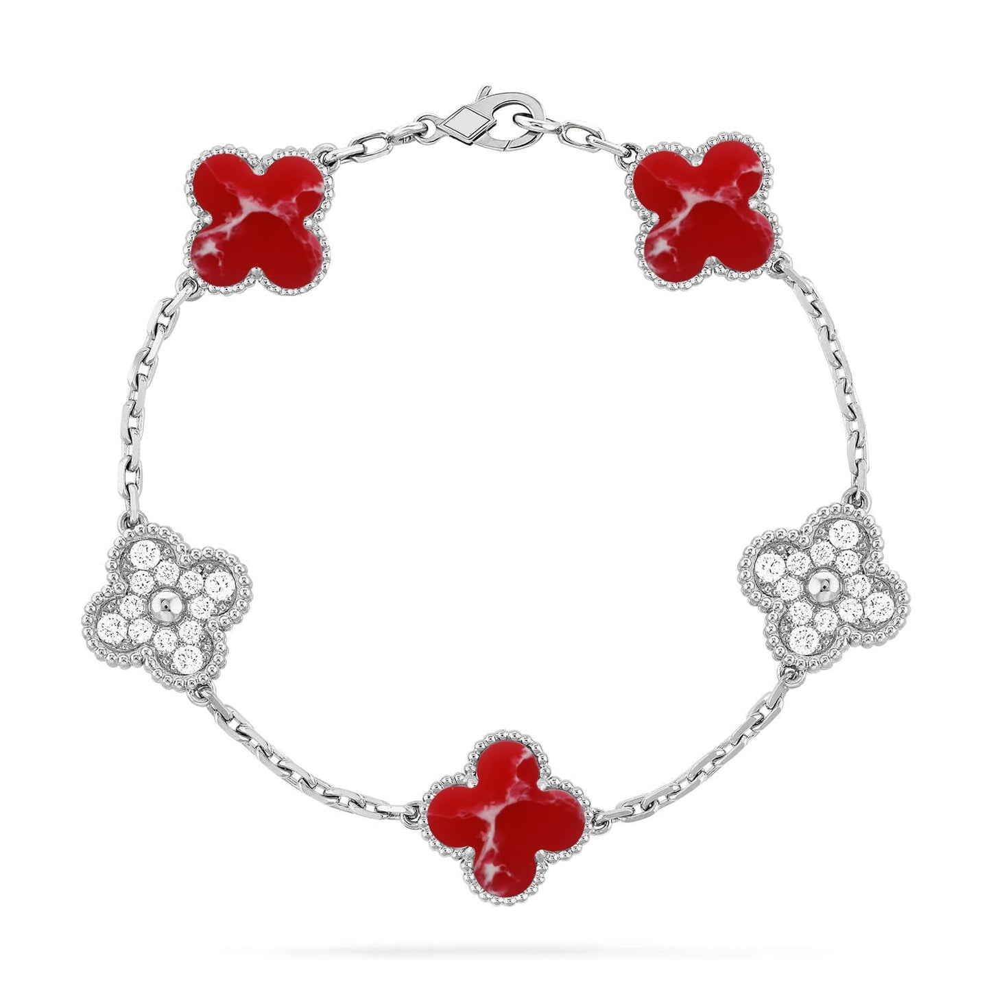 [Liorra]CLOVER 5 MOTIF RED PATTERN BRACELET COLLECTION