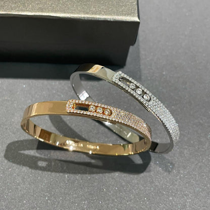 [Liorra]Move Noa Rose Gold Pavé Diamond Bangle Bracelet