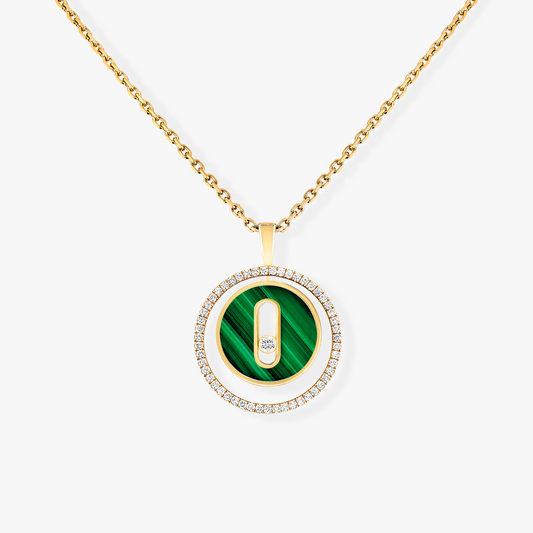 [Liorra]Demo MOVE 1 DIAMOND MALACHITE GOLD DIAMOND NECKLACE