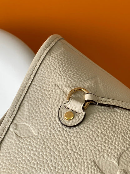 NEVERFULL MM 32 WHITE MONOGRAM EMPREINTE LEATHER