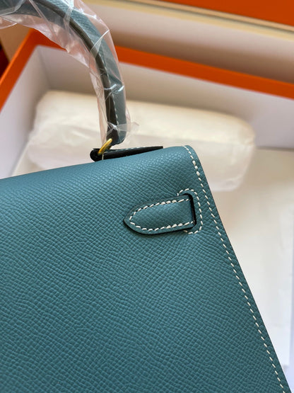 KELLY MINI 20 BAG IN PINE GREEN CALFSKIN WITH GOLD HARDWARE (MADE-TO-ODER)