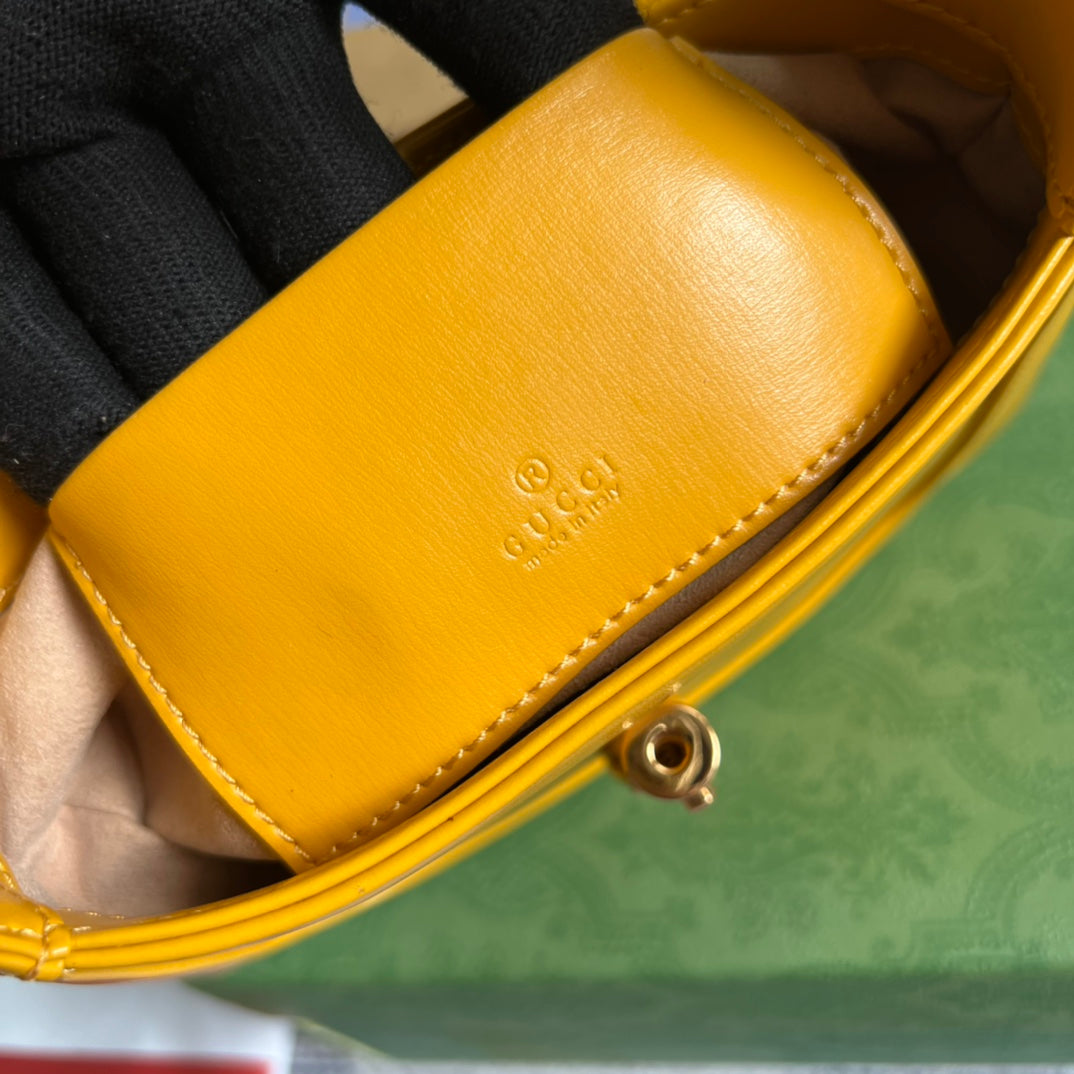 GG JACKIE MINI 19 SHOULDER BAG IN YELLOW CALFSKIN
