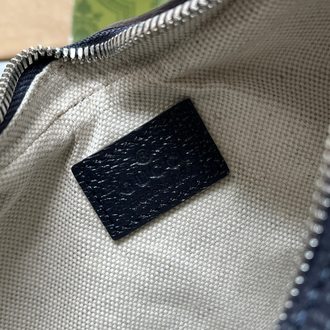 ATTACHE MINI BAG 23 IN BEIGE GG AND DARK BLUE CALFSKIN