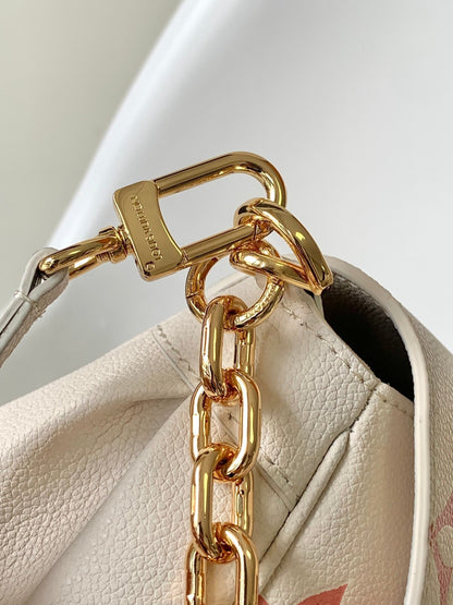 FAVORITE BAG 24 IN BEIGE MIX PINK MONOGRAM SOFT GRAINED COWHIDE