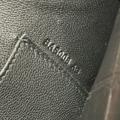 KELLY CUT 31 IN BLACK SHINY ALLIGATOR LEATHER WITH SILVER HARDWARE (MADE-TO-ODER)
