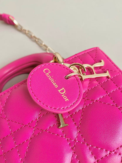 MINI D-JOY BAG 17 IN HOT PINK LAMBSKIN