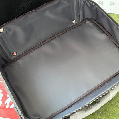 OPHIDIA SHOULDER BAG 36 IN DARK GREY GG CALFSKIN