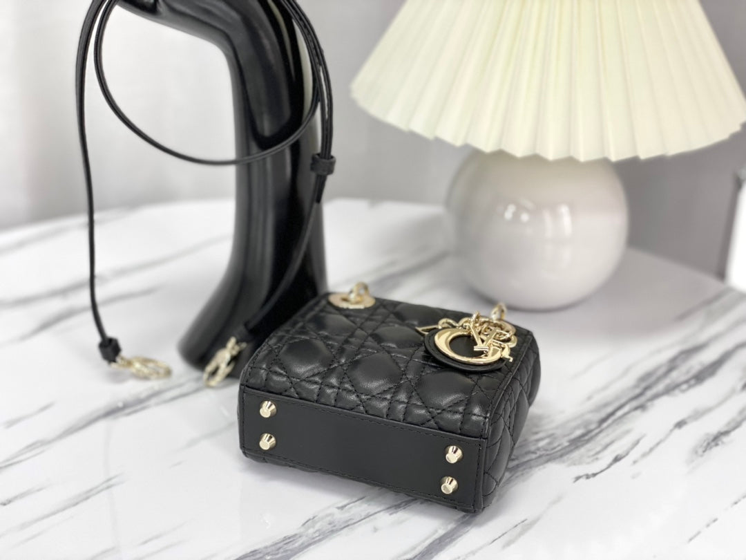 MICRO LADY 12 BAG IN BLACK LAMBSKIN