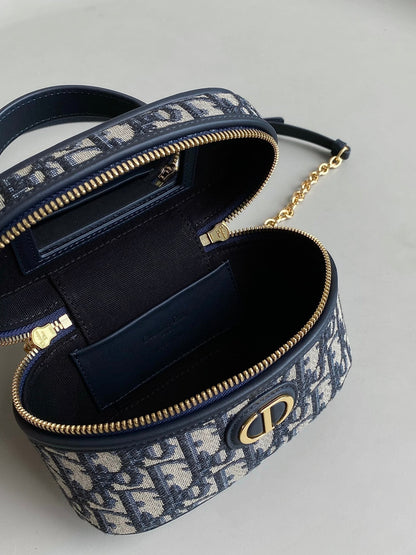 MONTAIGNE MINI VANITY CASE 16 BLUE OBLIQUE JACQUARD
