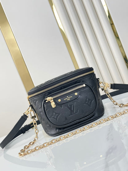 MINI BUMBAG 17 IN BLACK MONOGRAM EMPREINTE LEATHER GOLD HARDWARE