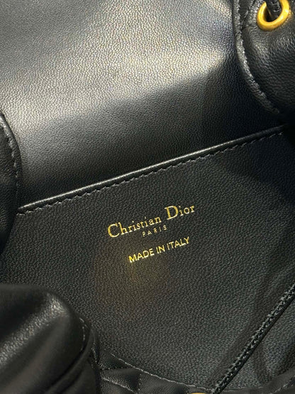 MEDIUM CARO BACKPACK 27 IN BLACK MACROCANNAGE LAMBSKIN