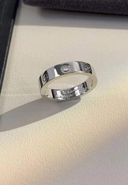 [Liorra]LOVE RING 4MM 1 DIAMOND SILVER