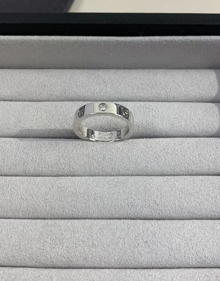 [Liorra]LOVE RING 4MM 1 DIAMOND SILVER