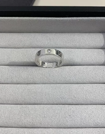 [Liorra]LOVE RING 4MM 1 DIAMOND SILVER