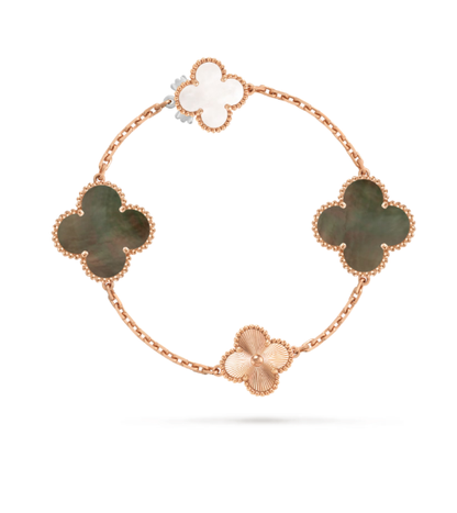 [Liorra]DETACHABLE CLOVER 15(11+4) FLOWER SILVER NECKLACE SET