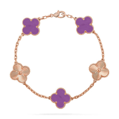 [Liorra] CLOVER 5 MOTIF VIOLET BRACELET COLLECTION
