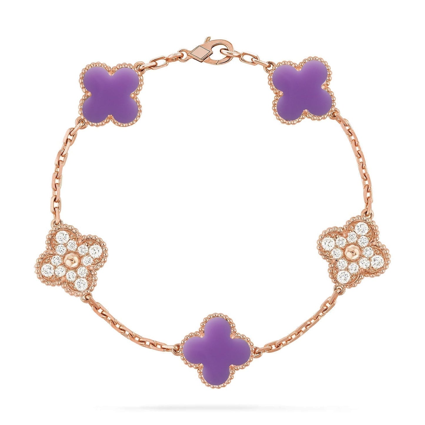 [Liorra]CLOVER 5 MOTIF LIGHT PURPLE BRACELET COLLECTION