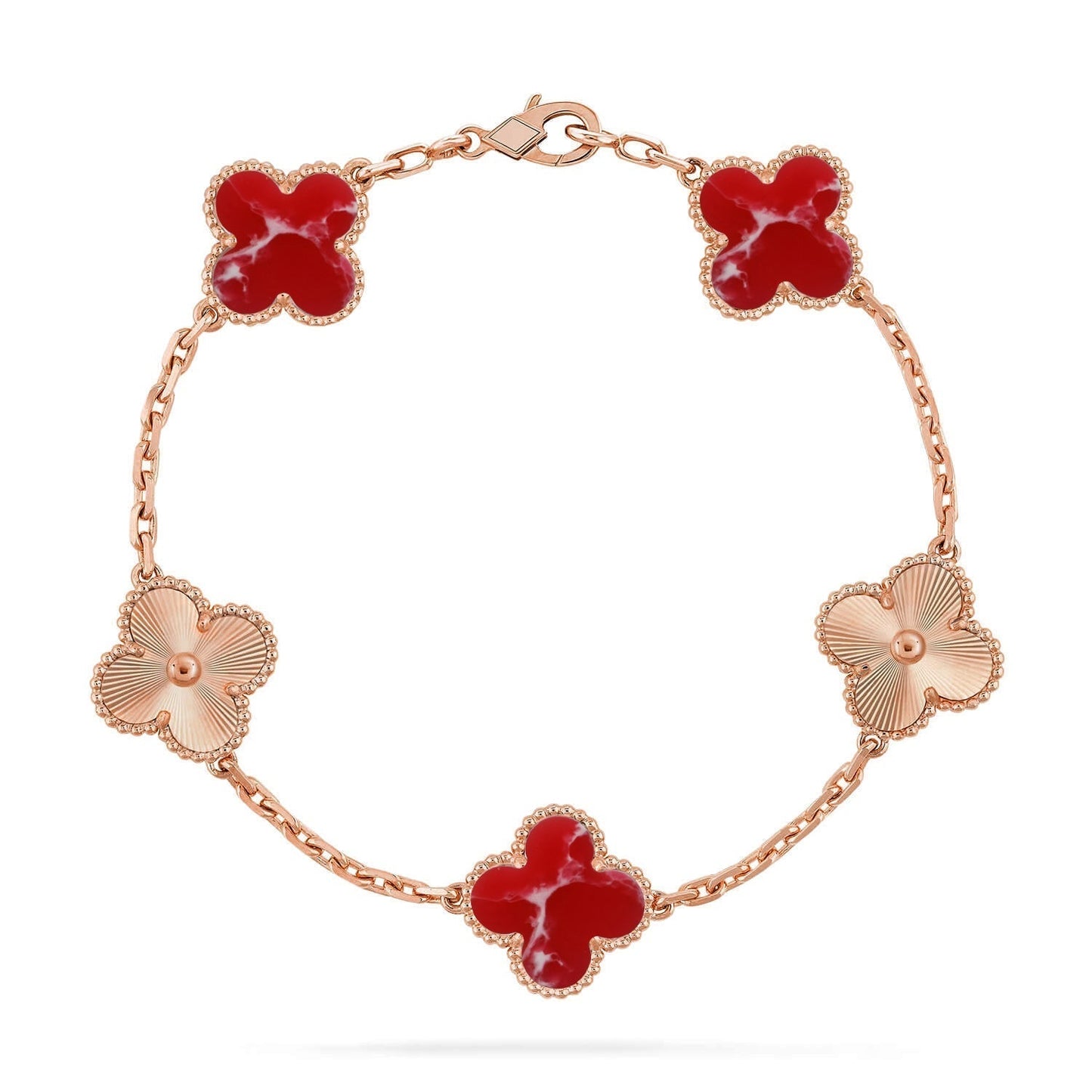 [Liorra]CLOVER 5 MOTIF RED PATTERN BRACELET COLLECTION
