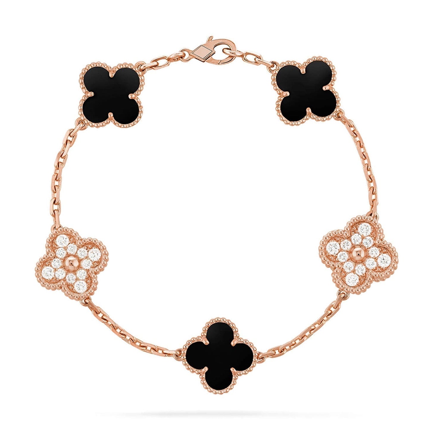 [Liorra] CLOVER 5 MOTIF ONYXS BRACELET COLLECTION