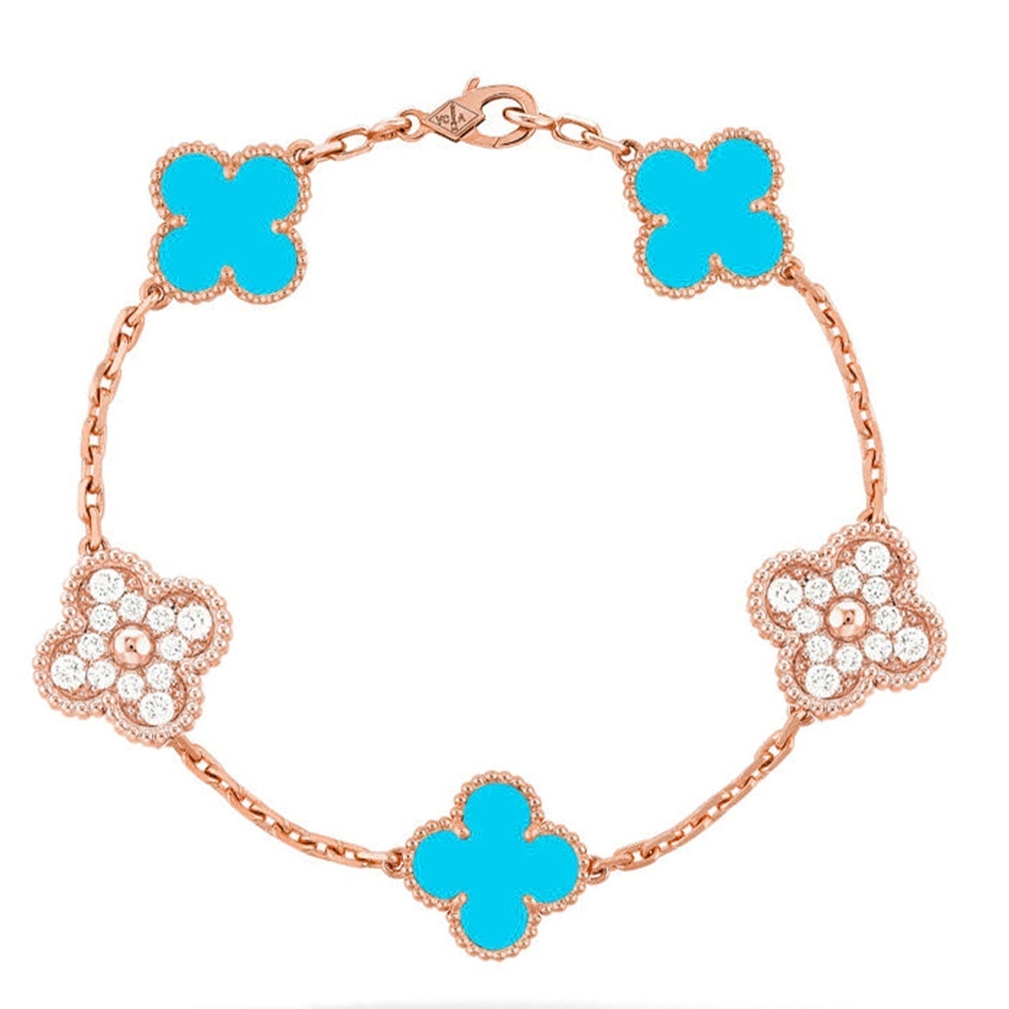 [Liorra] CLOVER 5 MOTIF TURQUOISE BRACELET COLLECTION
