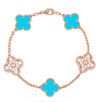 [Liorra] CLOVER 5 MOTIF TURQUOISE BRACELET COLLECTION