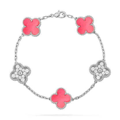 [Liorra] CLOVER 5 MOTIFS  PINK MOP BRACELET COLLECTION