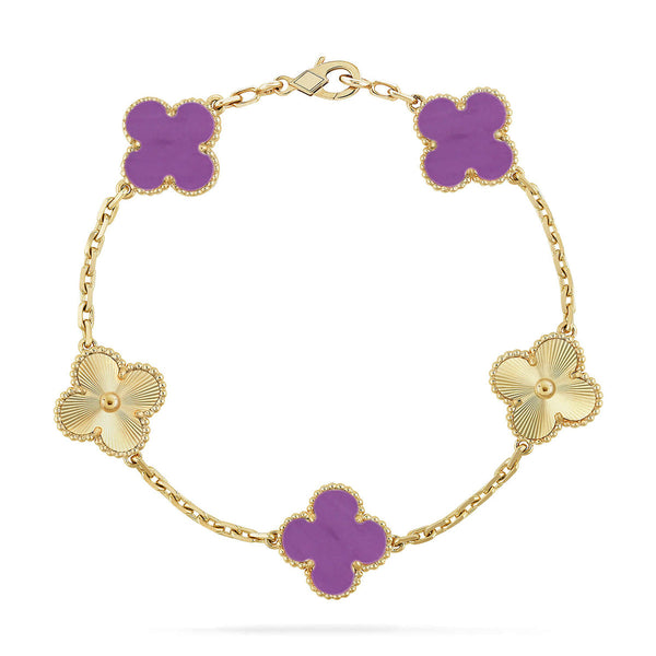 [Liorra] CLOVER 5 MOTIF VIOLET BRACELET COLLECTION