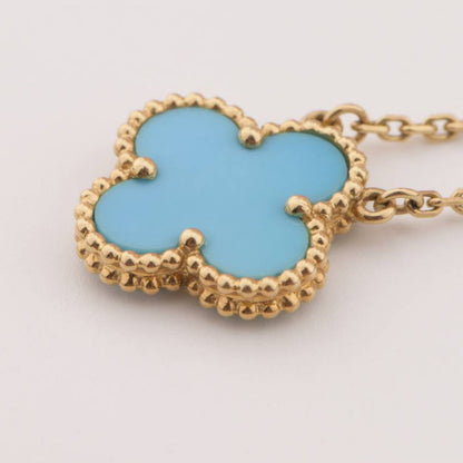 [Liorra]CLOVER 15MM VINTAGE TURQUOISE NECKLACE