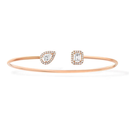 [Liorra]JONC FLEX MY TWIN TOI & MOI SILVER DIAMOND BRACELET