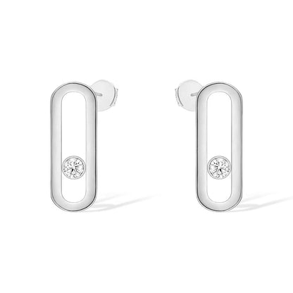 [Liorra]MOVE UNO SMALL 1 DIAMOND EARRINGS