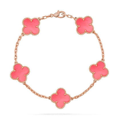 [Liorra] CLOVER 5 MOTIFS  PINK MOP BRACELET COLLECTION