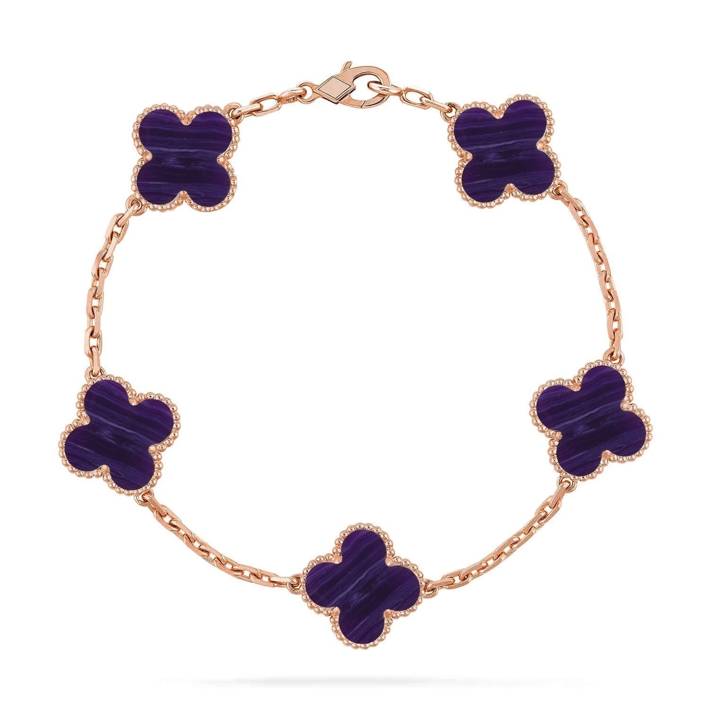 [Liorra]CLOVER 5 MOTIF PURPLE STRIPES BRACELET COLLECTION