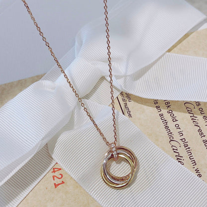 [Liorra]TRINITY NECKLACE GOLD  DIAMONDS