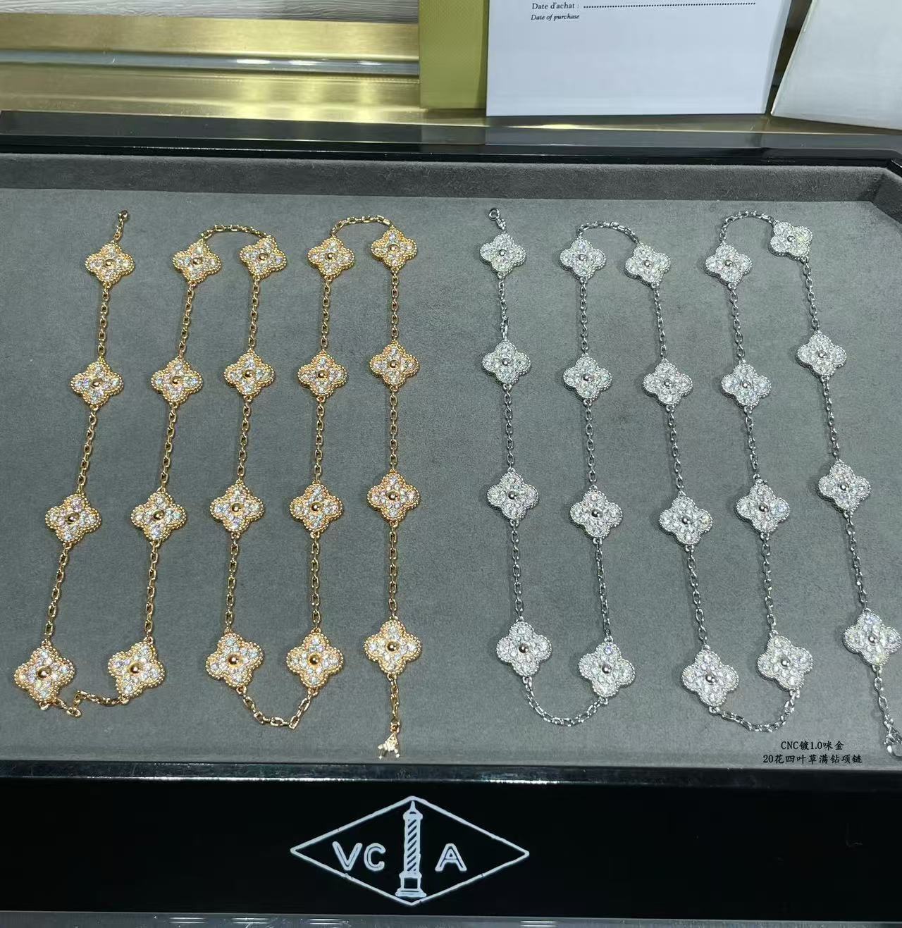 [Liorra]CLOVER 20 MOTIFS FULL-DIAMOND NECKLACE