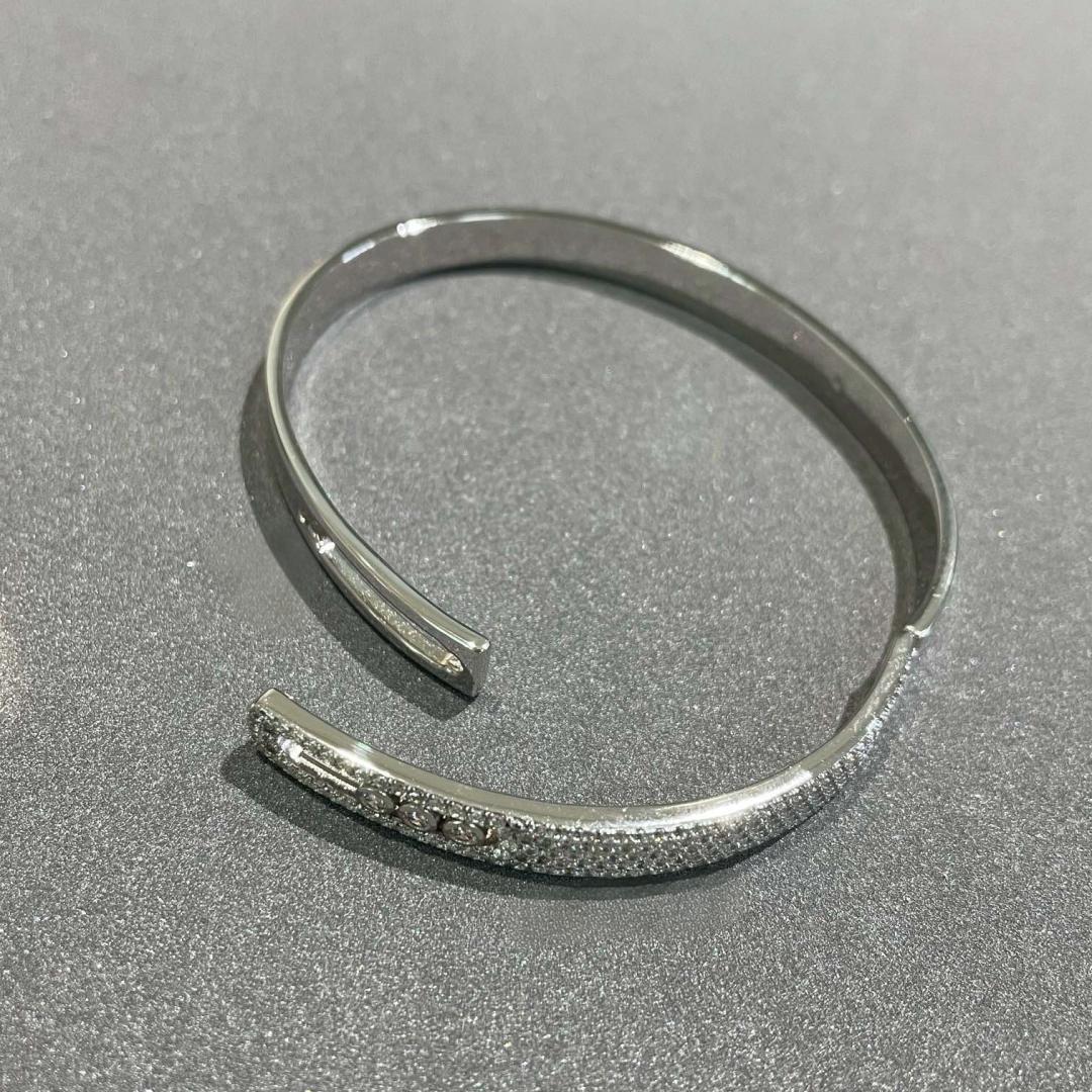 [Liorra]Move Noa Rose Gold Pavé Diamond Bangle Bracelet